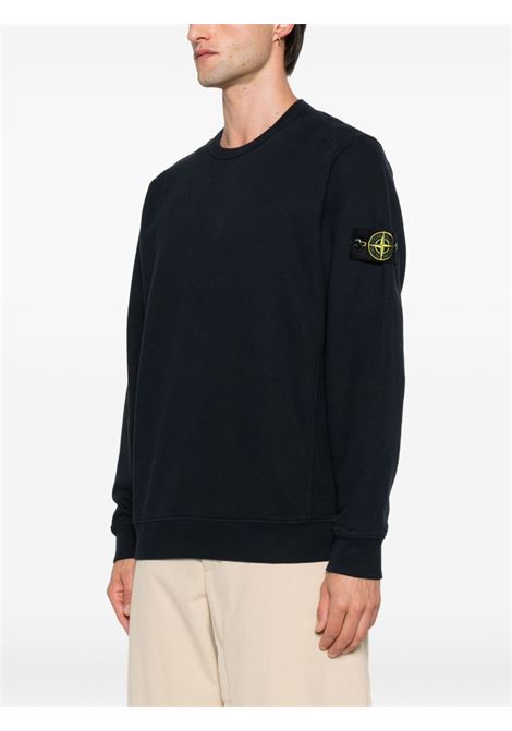 brushed organic cotton fleece sweatshirt man navy STONE ISLAND | K2S15 6100028 S0A20V0020